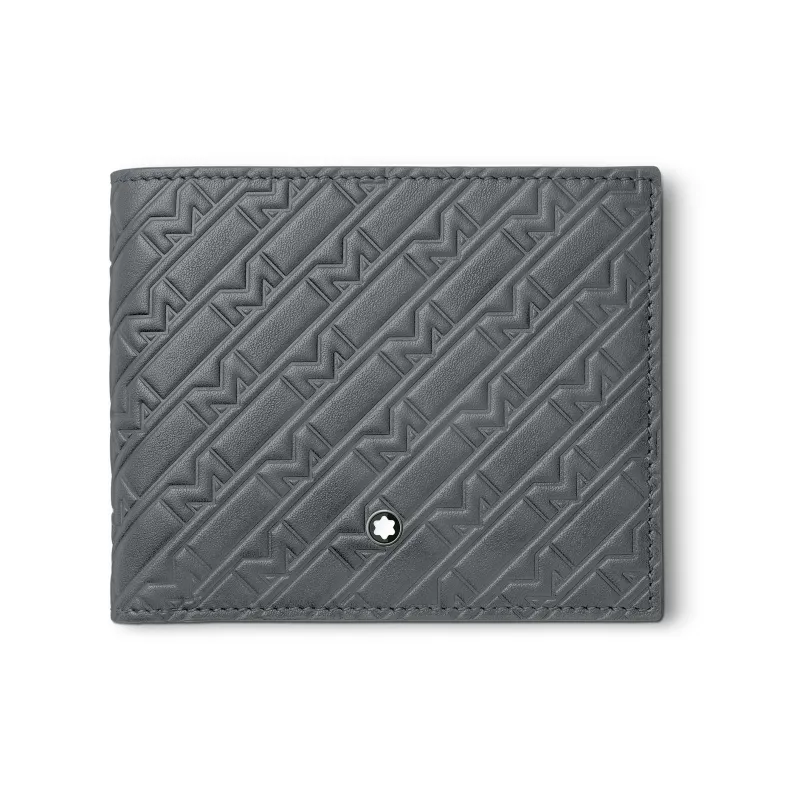 MONTBLANC M_Gram 4810 Embossed Grained Cow Leather Wallet Regular Men's Elegant Gray-0