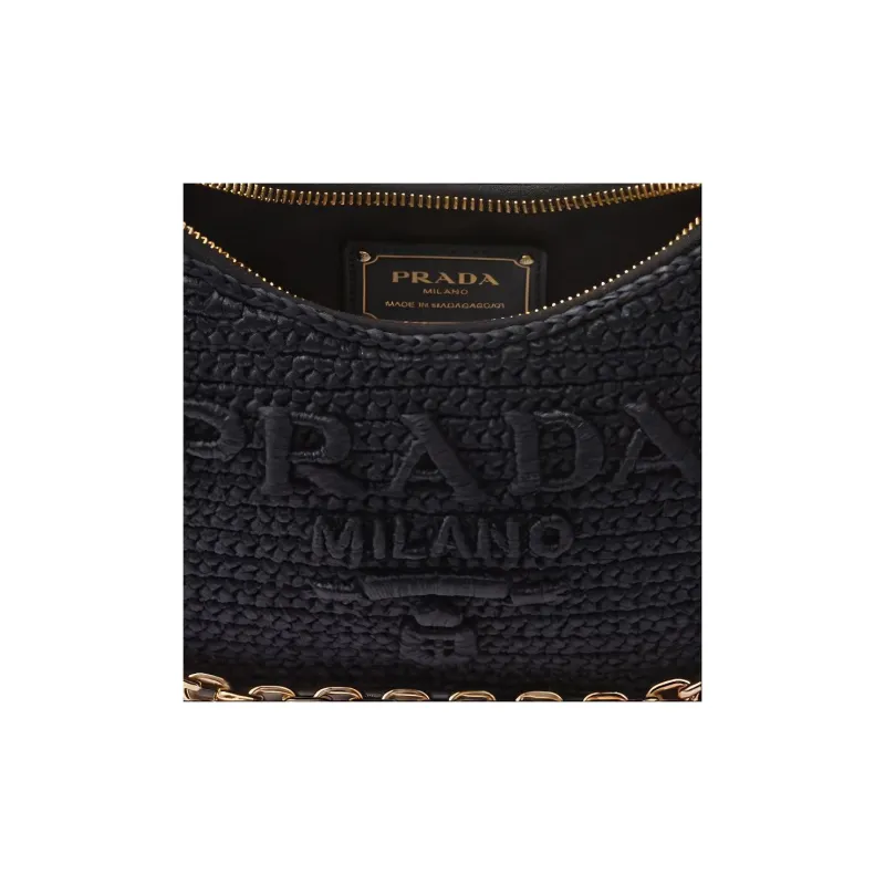 PRADA Re-Edition Leather Controller Handbag Shoulder Bag Women's Black-5