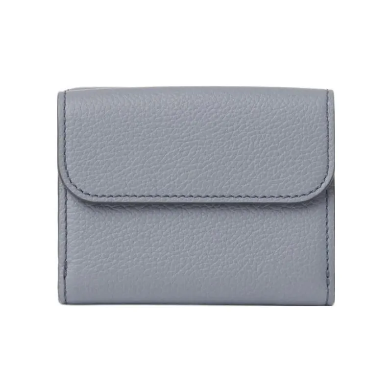 Chloe Marcie Grained Calfskin Card Holder Wallet Small Size Women's Storm Blue-1