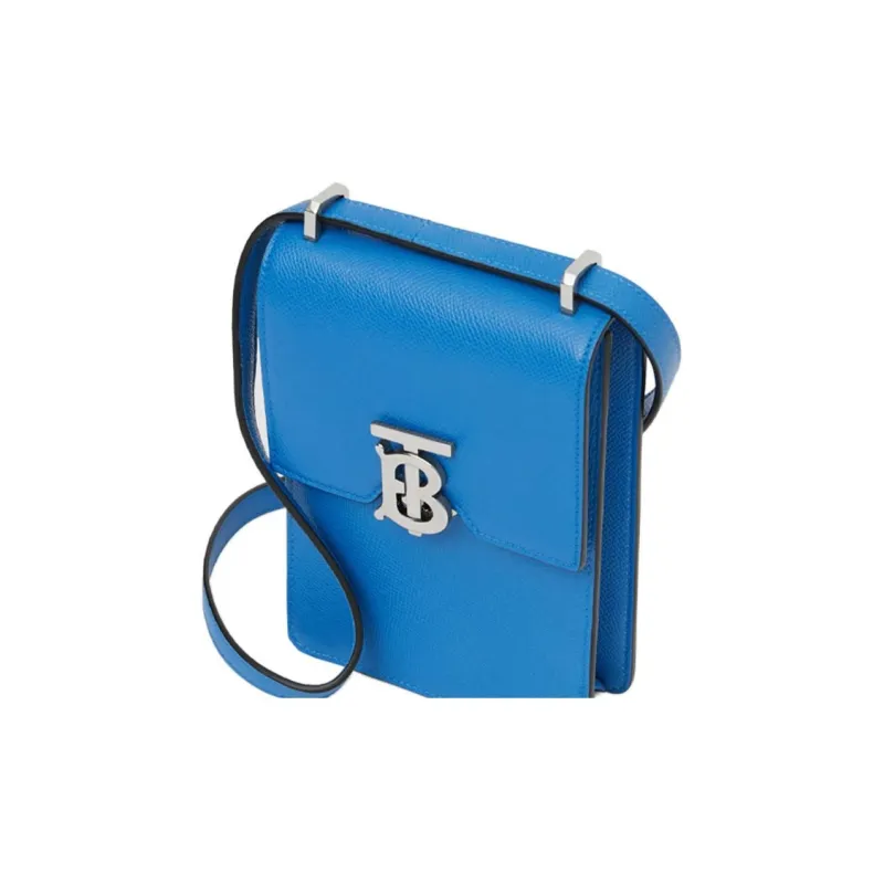 Burberry Robin Leather Shoulder Bag Crossbody Bag Cell Phone Pouch Women's Blue-3
