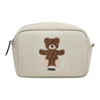 FENDI Polyester Toiletry Bags Clutches Regular Women's Beige
