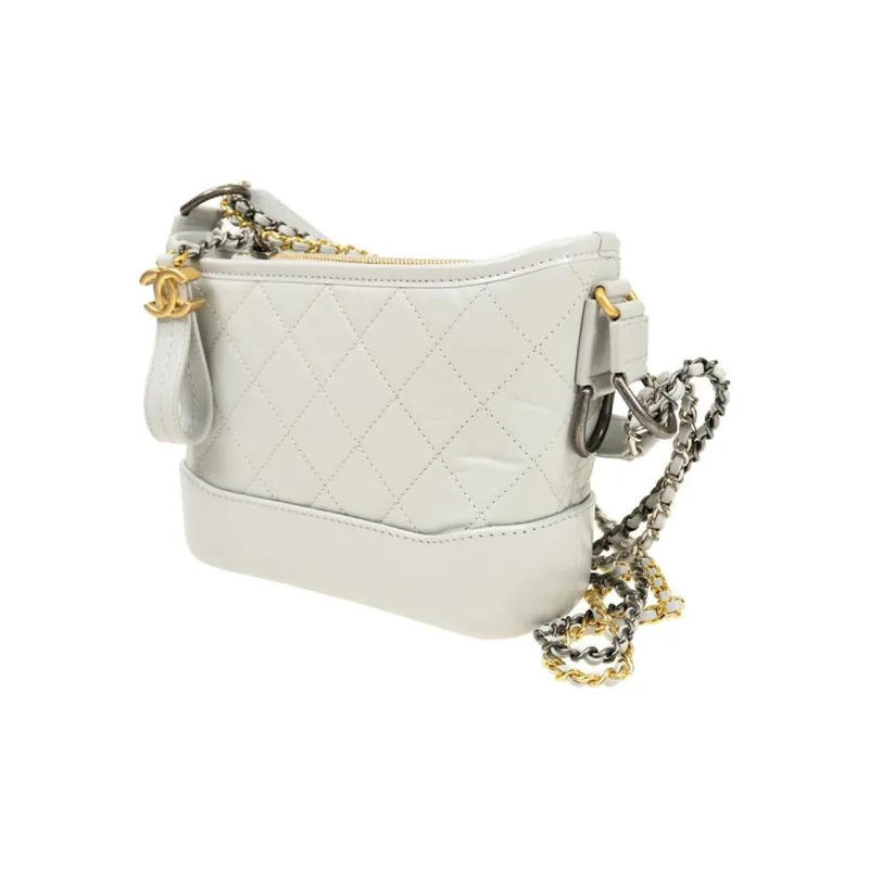 CHANEL Gabrielle Calfskin Hobo Bag, Handbag, Shoulder Bag, Crossbody Bag Trumpets Women's White-1