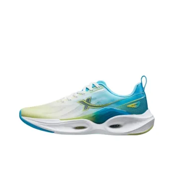 XTEP Qing Feng 6.0 Cushioned Slip Resistant Breathable Rebound Low Top Sprint Running Shoes Men's White Blue