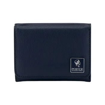 PORTER Ounce Cotton With PU And Canvas Coin Purse Unisex Marine Blue