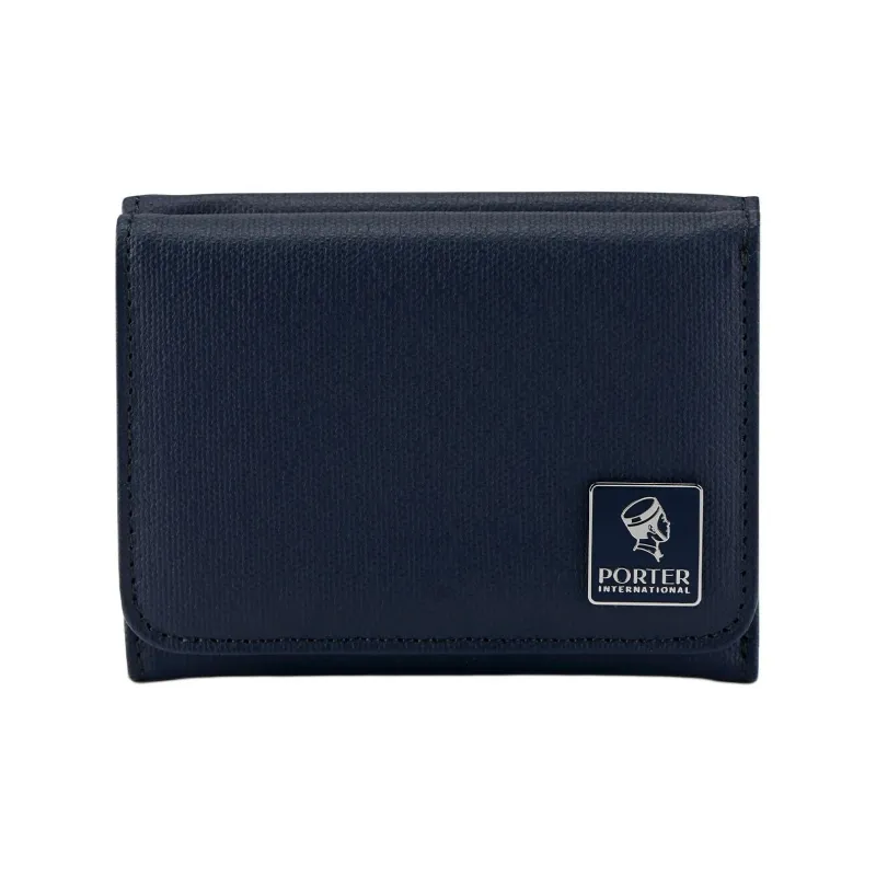 PORTER Ounce Cotton With PU And Canvas Coin Purse Unisex Marine Blue-0