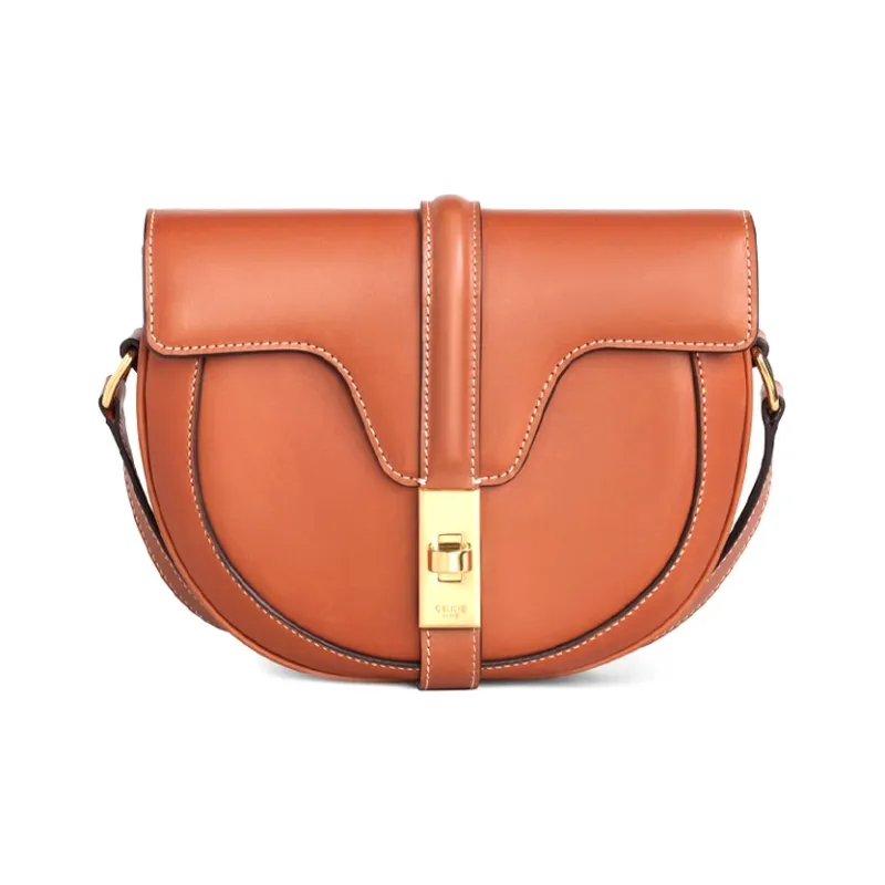 CELINE Cow Leather Crossbody Bag Shoulder Bag Women's Tawny Candy Color-0