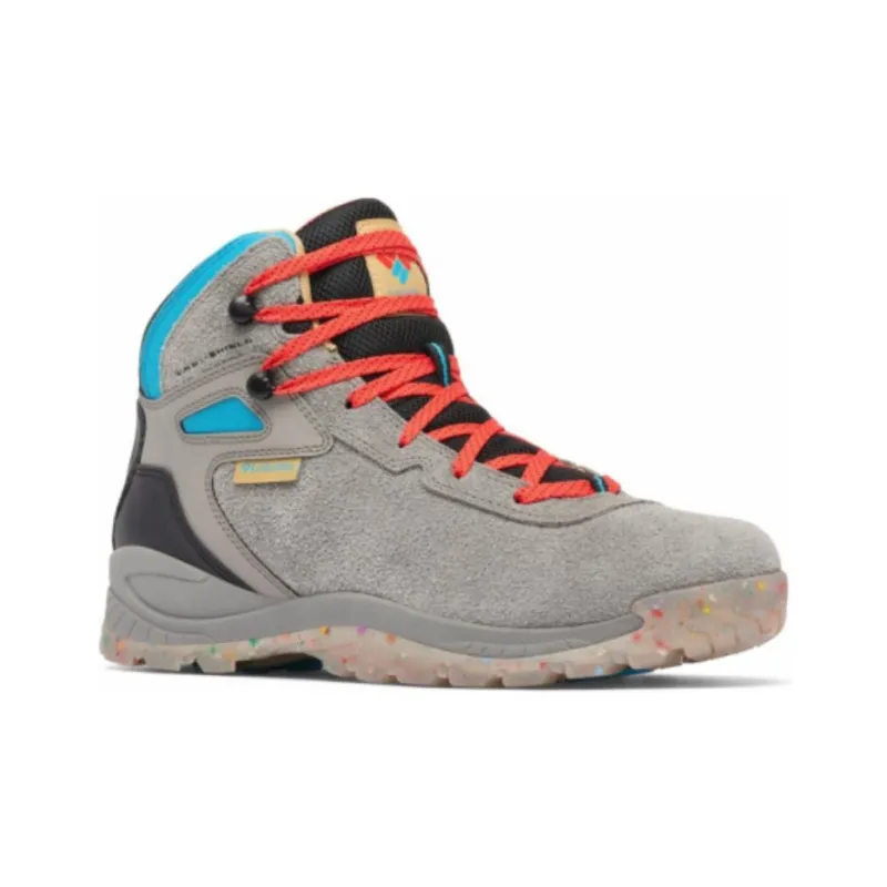 Columbia NEWTON RIDGE Cushioning High-Top Trekking Shoes Men's Gray Red Blue-2