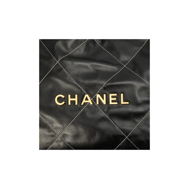 CHANEL 22Bag Shiny Calfskin Backpack Tubas Women's Black-4