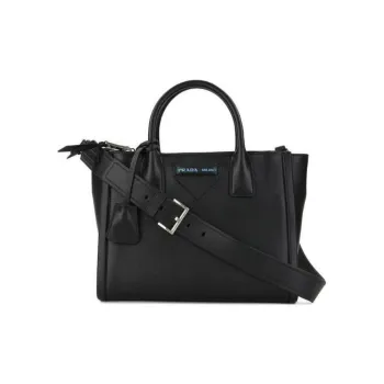 PRADA Genuine Leather Shoulder Bag Crossbody Bag Handbag Women's Black