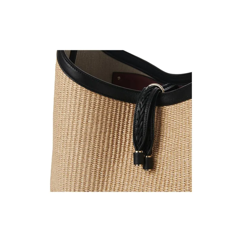 Chloe Marcie Raffia With Leather Hobo Bag, Handbag, Shoulder Bag Women's Hot Sand-3