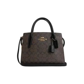 COACH Signature PVC With Skin Killer Bag Shoulder Bag Crossbody Bag Handbag Large Size Women's Dark Brown