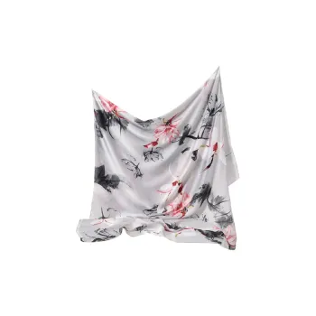 Eucalyptus Ornamentation Ink Wash Floral Silk Scarves Women's