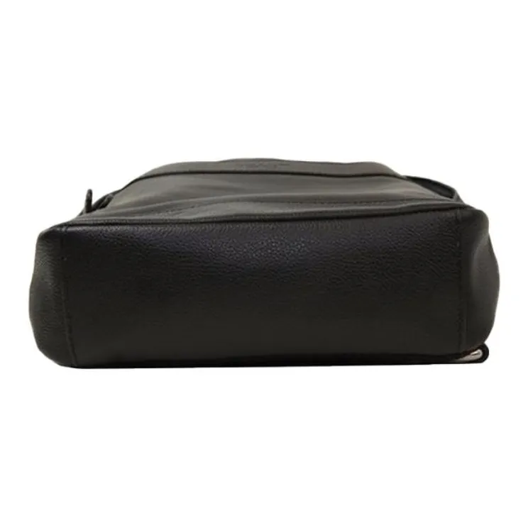 COACH Charles Pebbled Leather Shoulder Bag Small Size Men's Black-5