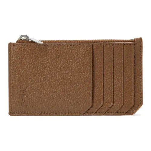 SAINT LAURENT Calfskin Card Holder Card Holder Men's Brown