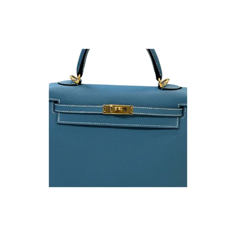 HERMES Kelly Epsom Calfskin Kelly Bag Shoulder Bag Crossbody Bag Handbag Women's D2 NEW BLEU JEAN Denim Blue-5