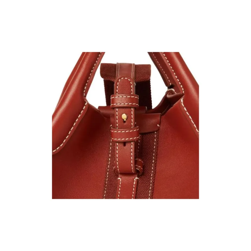 Loro Piana Calfskin Bucket Bag, Handbag, Shoulder Bag, Crossbody Bag Trumpets Women's Dark Brown-2