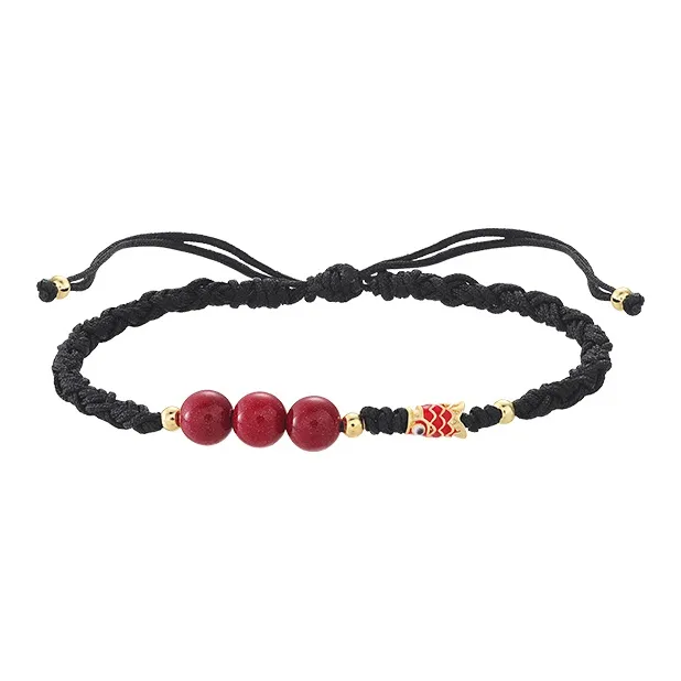 VIVIWELL Reconstructed Cinnabar Bracelets Unisex-1