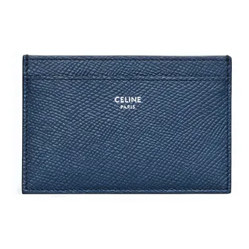 CELINE Cow Leather Card Holder Mini Men's Navy