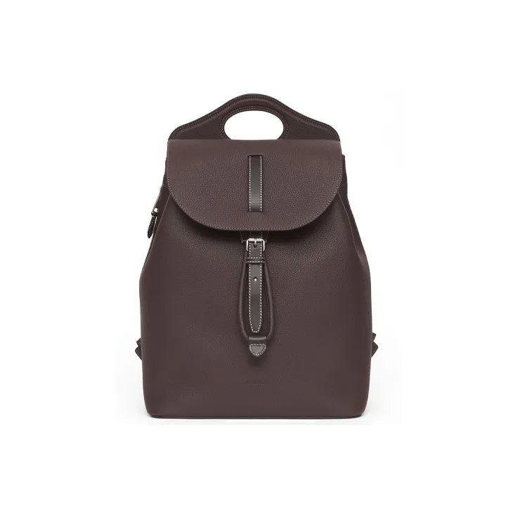 Burberry Pocket Bag Leather Backpack Men's Dark Gray Brown-0