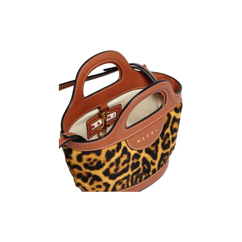 MARNI TROPICALIA Cow Leather Shoulder Bag, Crossbody Bag, Handbag Mini Women's Leopard Print-3