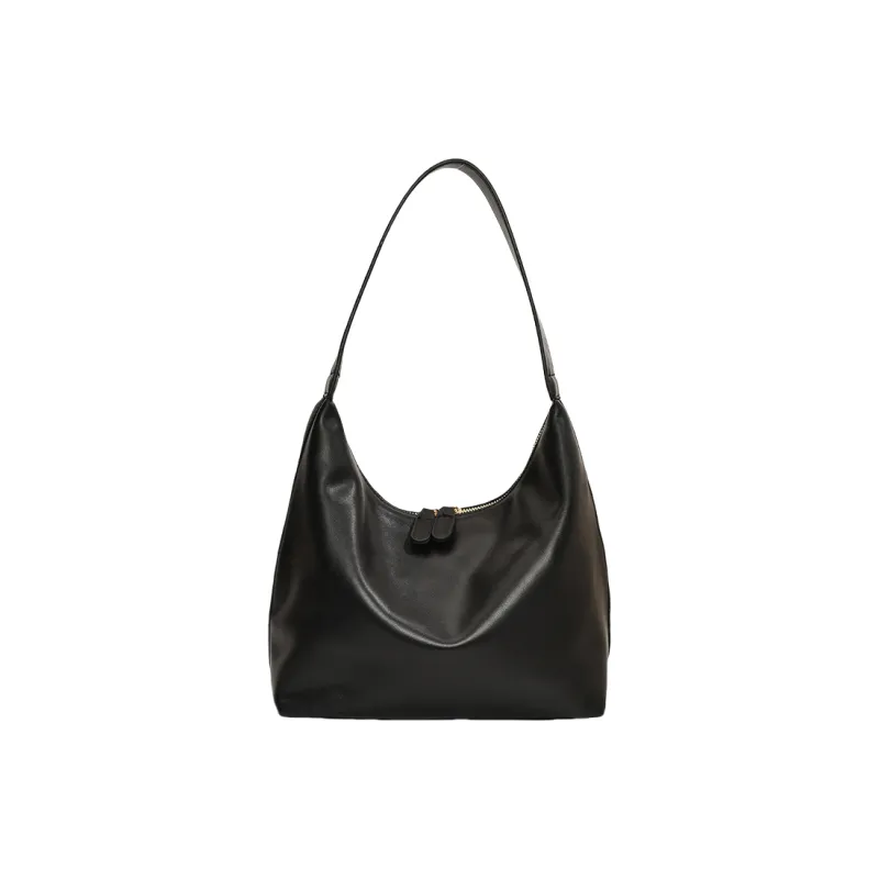 NOMK PU Tote Bag Shopping Bag Shoulder Bag Versatile Shoulder Bag Regular Women's Black/White/Khaki/Brown-0