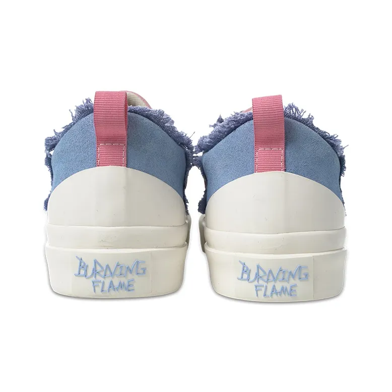BURNING FLAME Height Increasing Low Top Canvas Shoes Unisex Cherry Blossom Pink-4