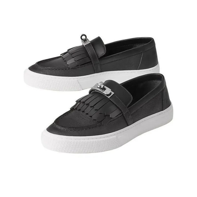 HERMES Loafers Women's Black-3