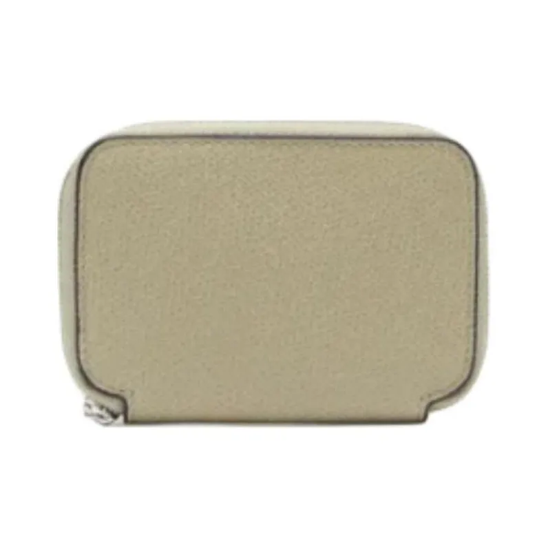 Valextra Millepunte Calfskin Card Holder, Wallet Women's Moss Green-1