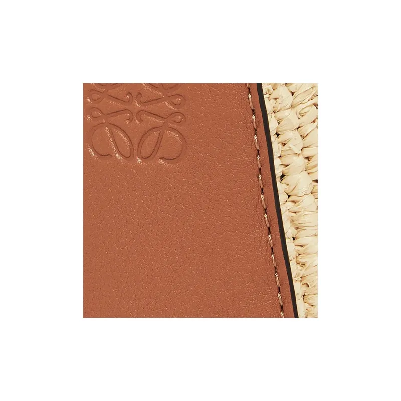 LOEWE Raffia Fiber Cow Leather Patchwork Shoulder Bag Crossbody Bag Mini Women's Tan & Natural-6