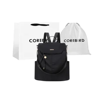 CORE BIRD Oxford Backpack Women's Black/Apricot/Leather Pink