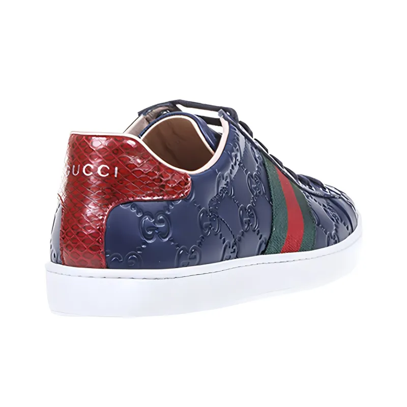 GUCCI Ace Skateboard Shoes Women's Low-Top Blue-4