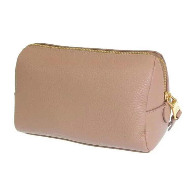PRADA Leather Clutch Women's Beige Pink-3