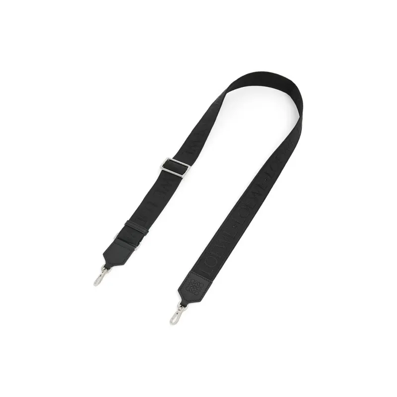 LOEWE Anagram Jacquard Cow Leather Patchwork Bag Straps Women's Black-0