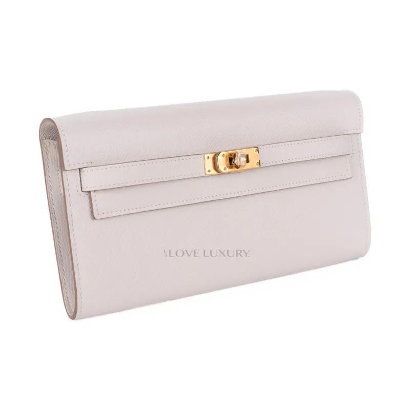 HERMES Epsom Calfskin Crossbody Bag Shoulder Bag Women's M4 Gris Pale Cream Gray-1