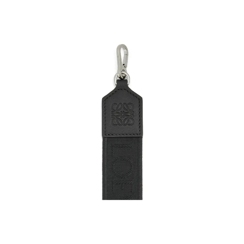 LOEWE Anagram Jacquard Cow Leather Patchwork Bag Straps Women's Black-1