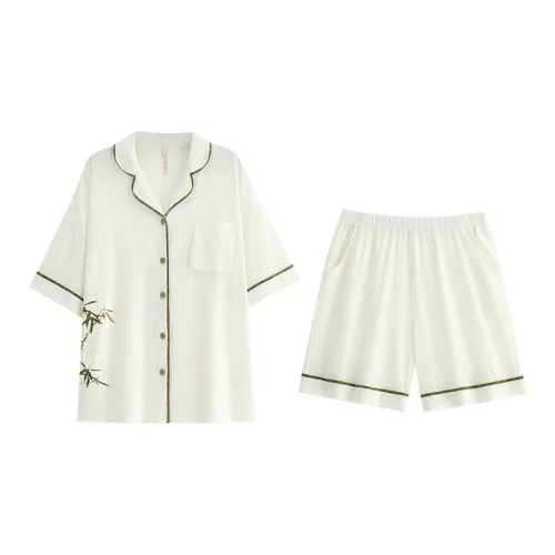 Yue Nei Pajama Set Women's Elegant White