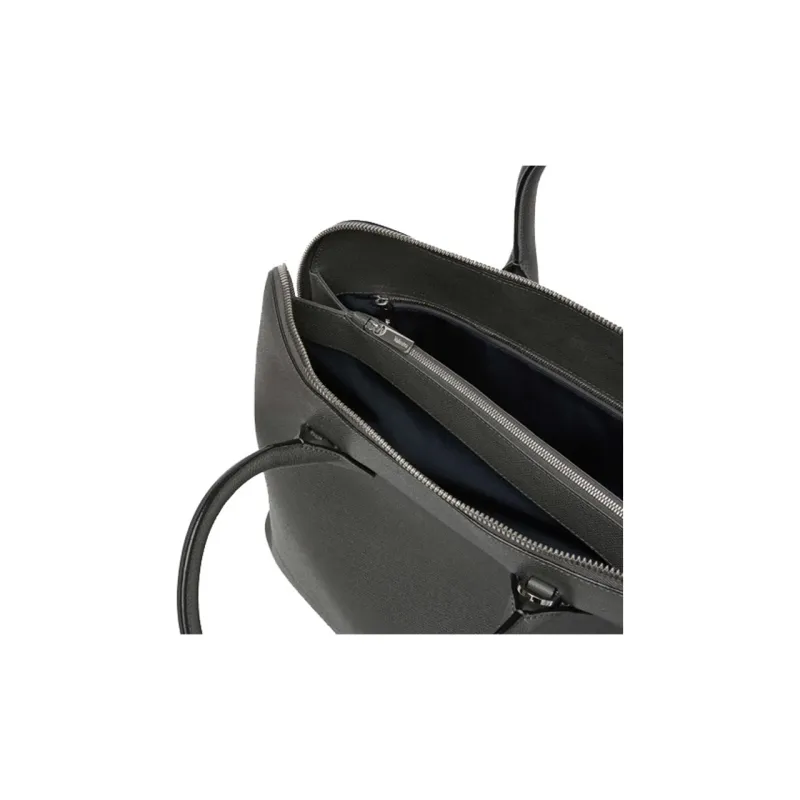 Valextra Millepunte Calfskin Shoulder Bag, Crossbody Bag, Handbag Men's Gray-3