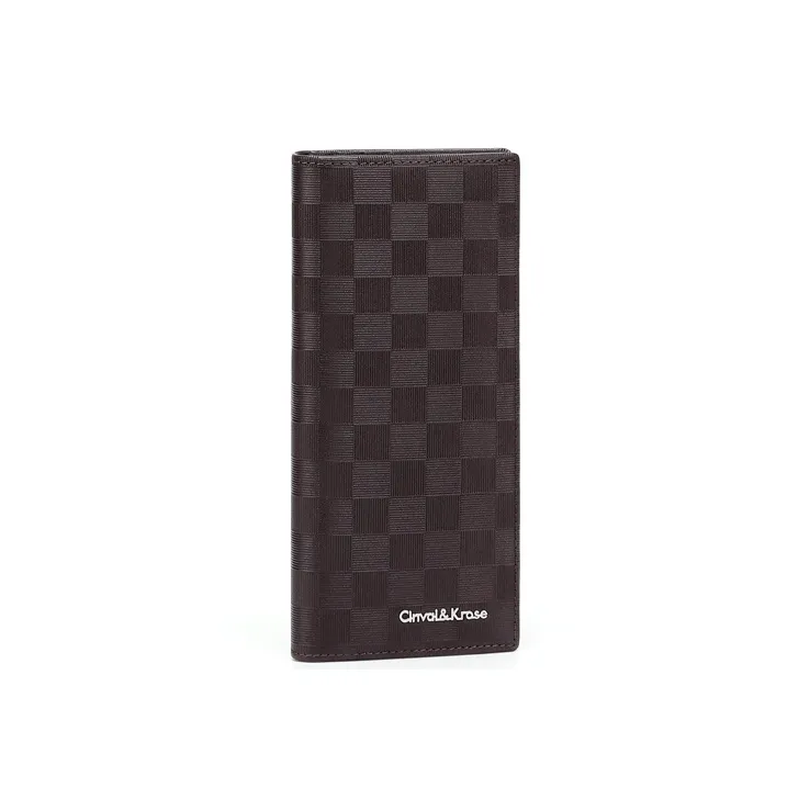 Simvay Clos Cow Leather With Synthetic Leather Long Coin Purse Clutch ID Holder Money Clip Regular Men's Black-9