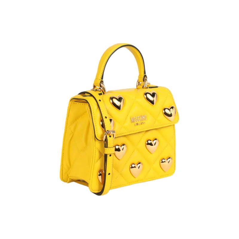 MOSCHINO Sheepskin Shoulder Bag Crossbody Bag Handbag Women's Yellow-1