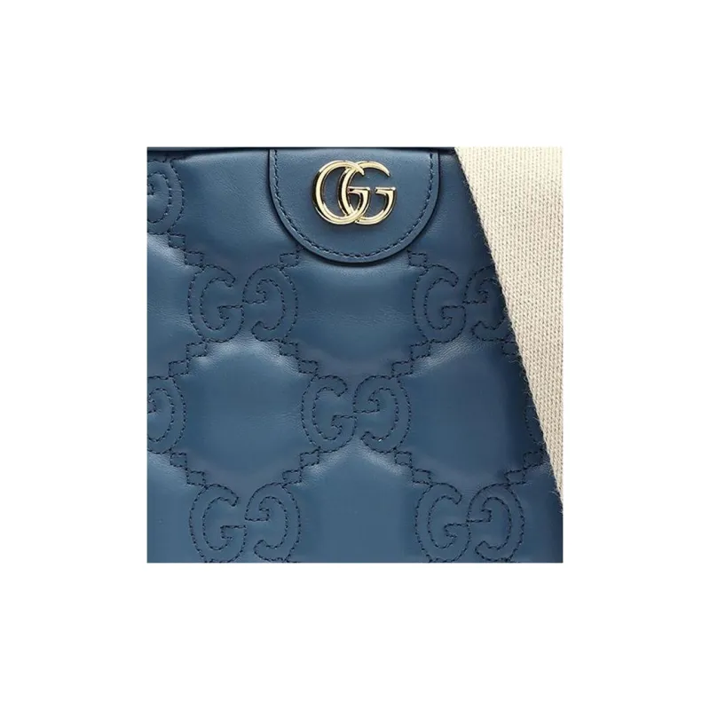 GUCCI Cow Leather Camera Bags Crossbody Bag Shoulder Bag Women's Blue-7