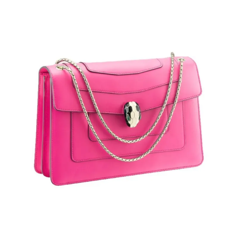 BVLGARI Serpenti Forever Calfskin Crossbody Bag, Shoulder Bag Women's Fuchsia-1