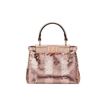 FENDI Peekaboo Fabric Handbag Mini Women's Pink