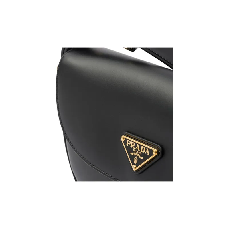 PRADA Leather Handbag, Shoulder Bag Women's Black-3