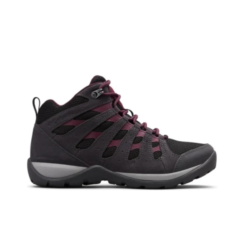 Columbia REDMOND V2 Cushioning Anti-Slip And Wear-Resistant Mid-Top Trekking Shoes Women's Black Red-1
