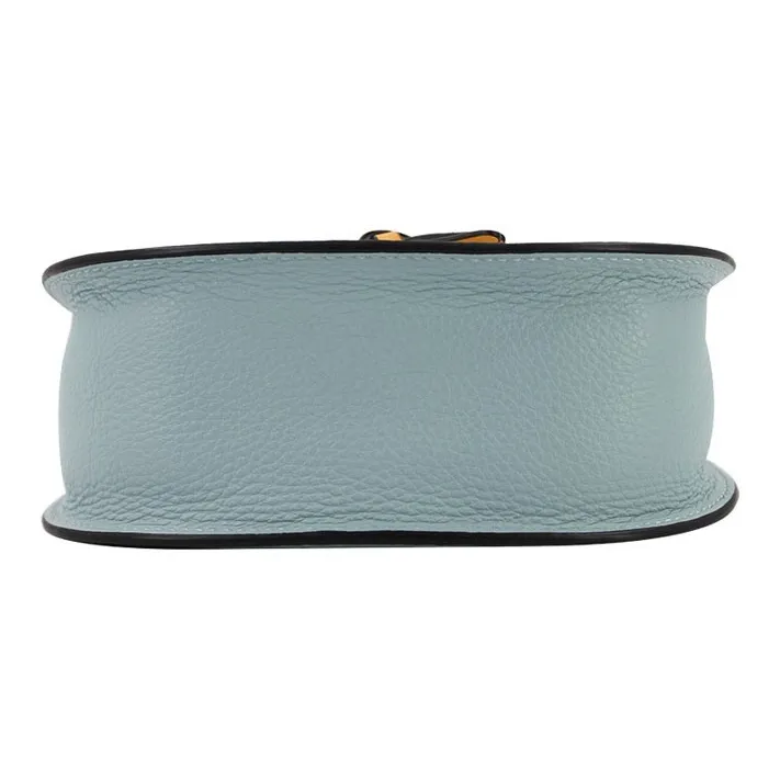 COACH Remi Leather Saddle Bag, Crossbody Bag, Shoulder Bag Women's Khaki & White Sky Blue-4