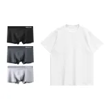 Solid Color Tricolor+270 G Heavyweight Pure White Short-Sleeved Shirt