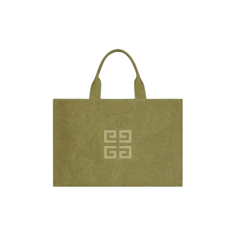 Givenchy Washed Cotton Canvas Tote Bag Shopping Bag Handbag Men's Khaki-2