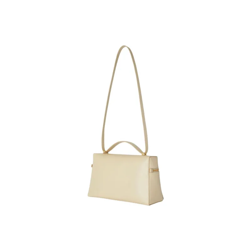 Loro Piana Extra Bag Cow Leather Shoulder Bag Crossbody Bag Handbag Women's White-3