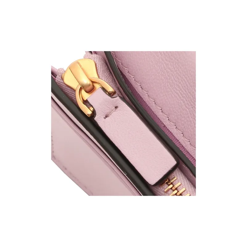 Valentino ROMAN STUD Cow Leather Wallet Small Size Women's Pink-6