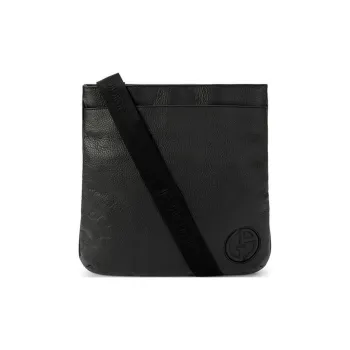 AMANI Leather Crossbody Bag, Shoulder Bag Men's Black